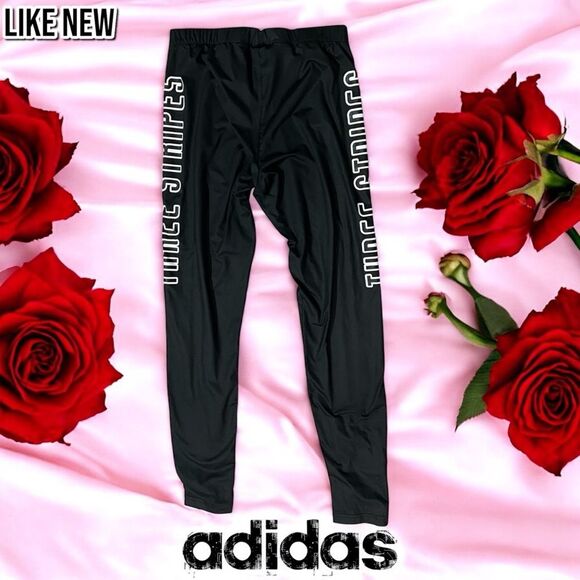 Like New adidas Originals Black Printed Three Stripes Leggings Tights - S - Picture 6 of 6